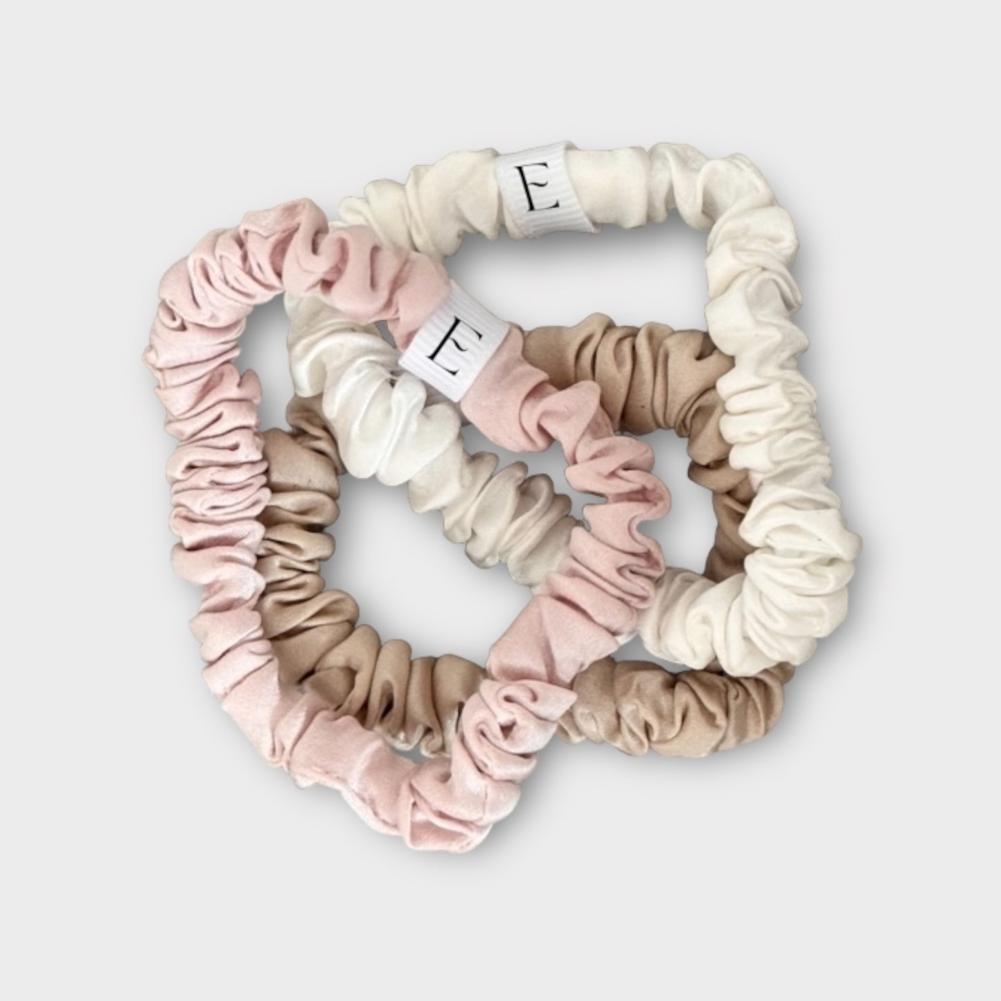 Premium Silk Scrunchies - Nude Collection (3 pieces)