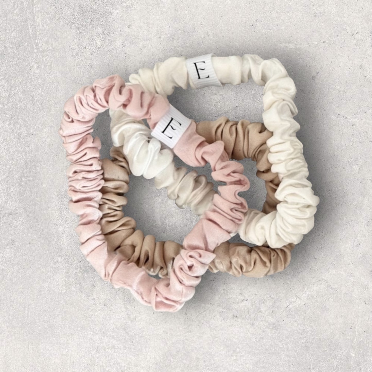 Premium Silk Scrunchies - Nude Collection (3 pieces)